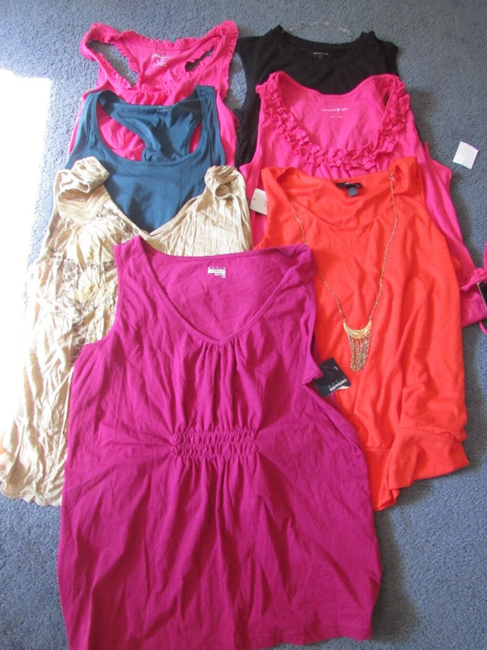 Set Of 7 All New With Tags Womans Large Tank Tops